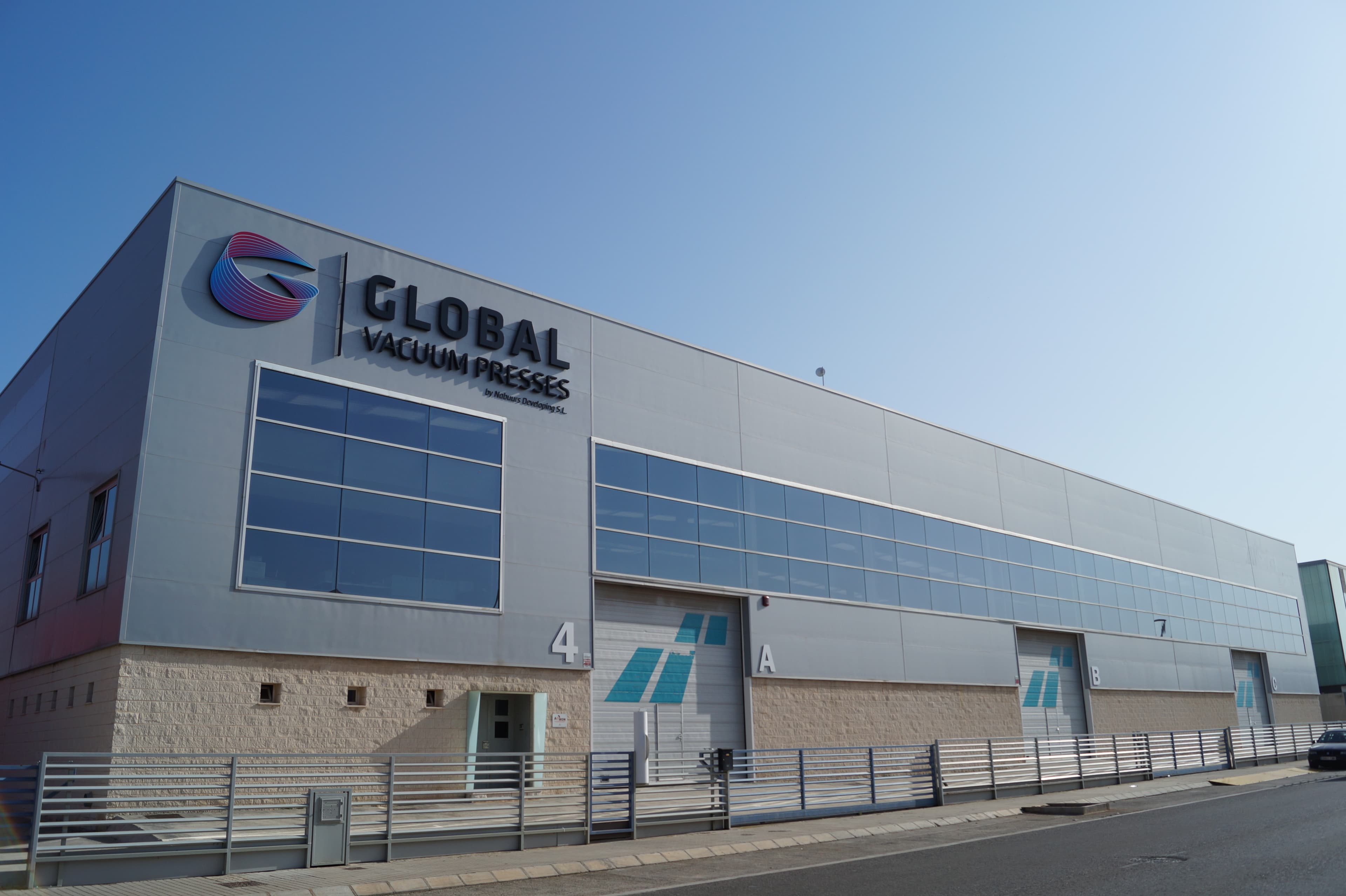Exterior of the Global Vacuum Presses facility