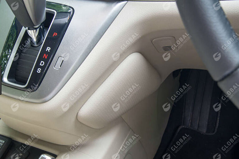 Vacuum press knee pad side covers wrapping