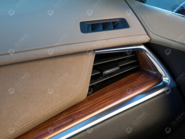 Wood trim car dashboard