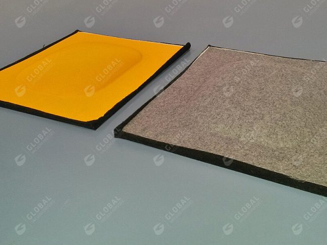 Hot pressing acoustic panels composite