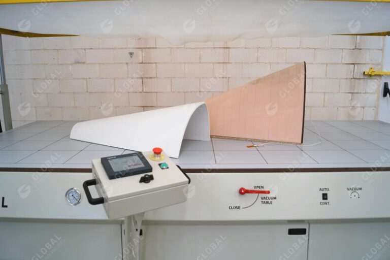 Vertical vacuum membrane press